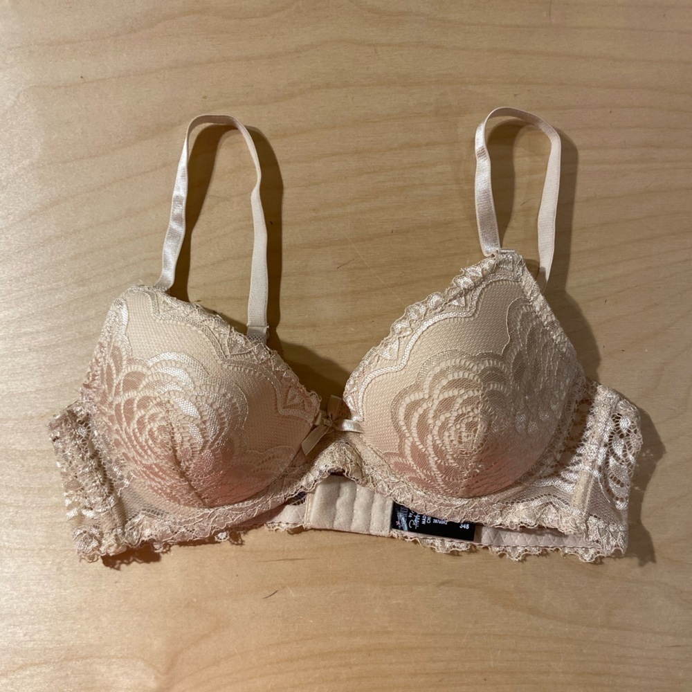 Pure Beauty by Rene Rofe Lace Beige Underwire Bra 34 B (PA)